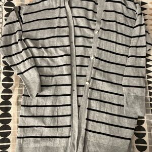 Gray Striped Women's Sweater
